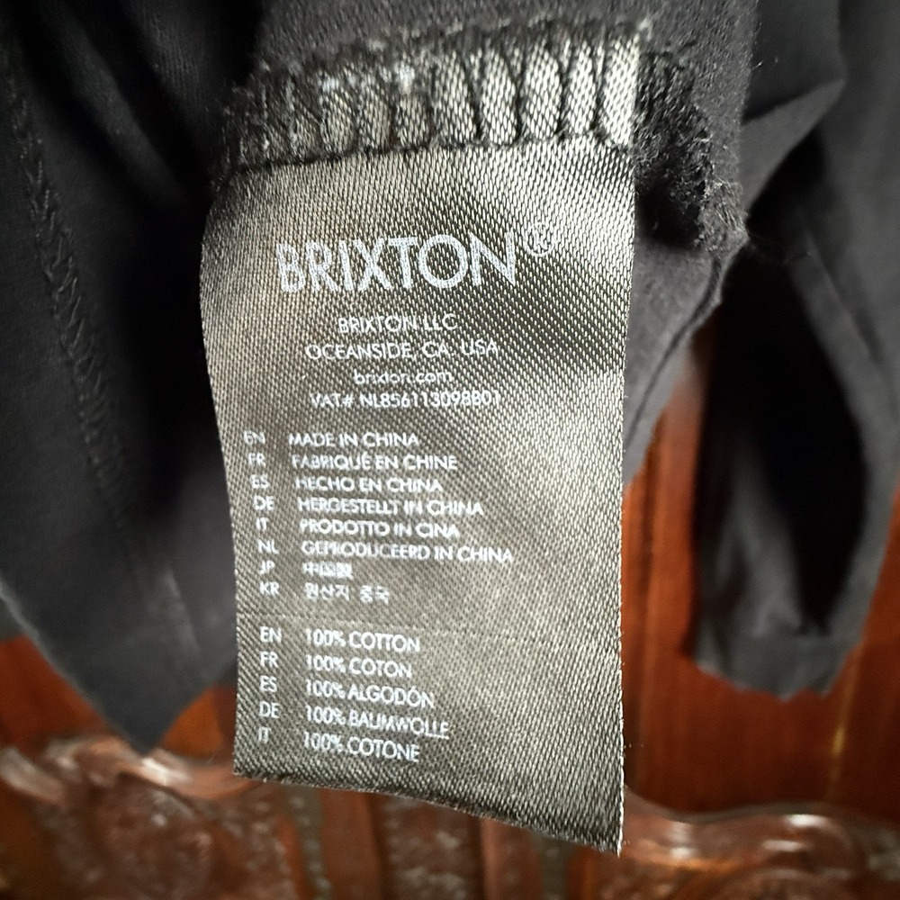 Brixton Manufacturing Long Sleeve Tshirt‎ Black Size M Unisex - Picture 3 of 5